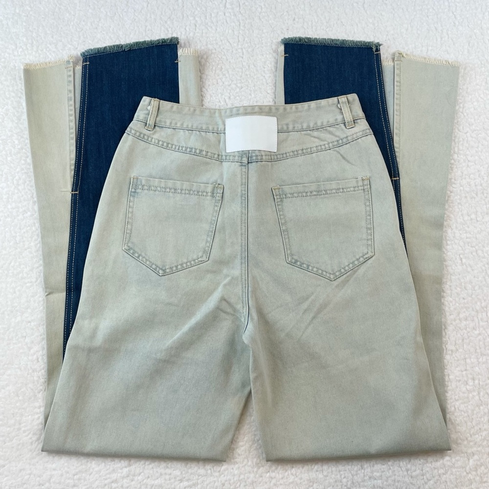 (NWT) CÉDELAR • Reyi Two-Tone Colorblock High Waisted Flare Jeans, S - Picture 6 of 16